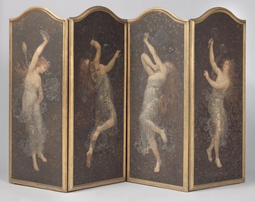 daughterofchaos: Folding screen with dancing figures, anonymous, Paris, 1879