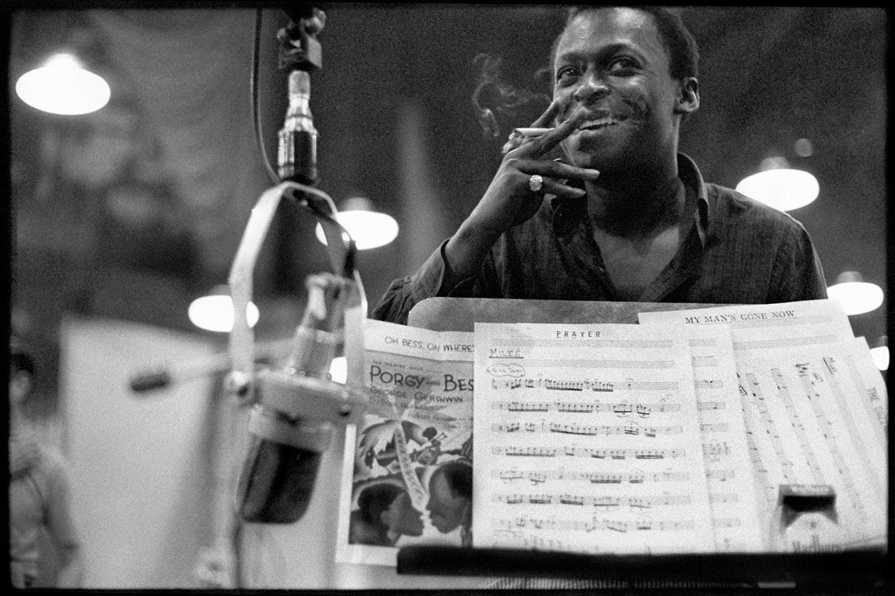 themaninthegreenshirt:Miles Davis at the 30th Street Studios in New York in July