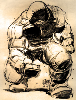 comicbookartwork:  Sketch of the Juggernaut by Ron Garney.