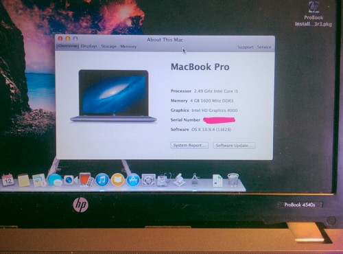 Fun fact: I’m kind of a computer geek (I consider nerds to be the booksmart ones, I’m more of a hobbyist). Tonight I put the finishing touches on my Hackintosh’d HP ProBook 4540s running Mavericks. Upgraded to Wi-Fi   Bluetooth combo card, and