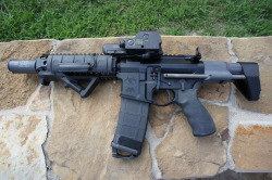 archangeltwoone:  iamoceanic:  twotwothree-fivefivesix:  AR15 Personal Defense Weapon  Does a suppressor even matter with a barrel that short?  It’s not a suppressor it’s the Noveske “kx-somethingsomething” flash hider.. Sometimes called the fire