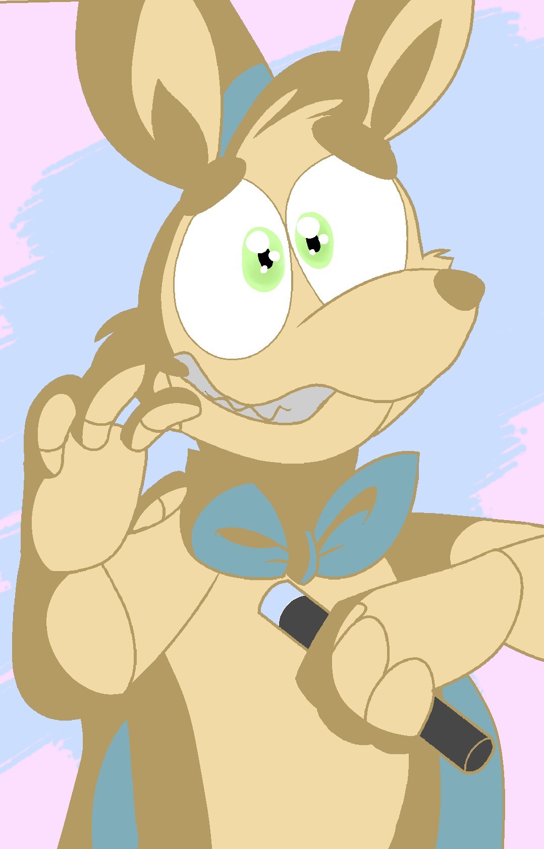 ((Hello! I had this OC reviewed at horriblefnafocs, and I want to see if you can give some feedback as well! I apologize for the art, this was drawn with my finger, since I lost my stylus! ;w;)) Name: Kipper the Kangaroo Species Modeled After:...