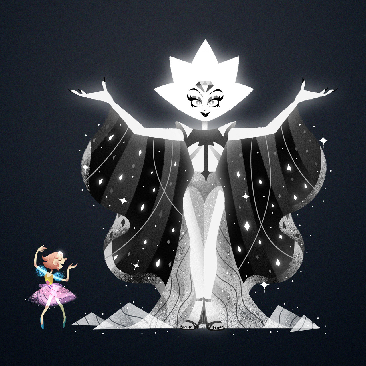 stalenobodykid:  Finished the Diamonds and their Pearls! The illustration with them