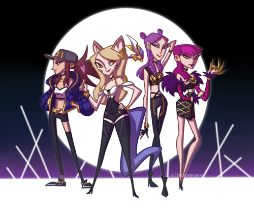 cartoonized k/da because i had tocharacters: riotart: me /do not repost!