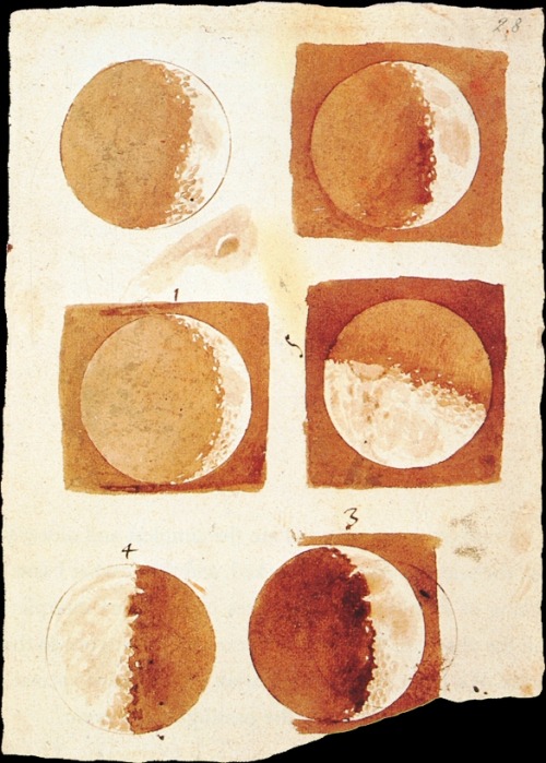 mythicspiritguide:  Galileo’s sketches of the phases of the moon.