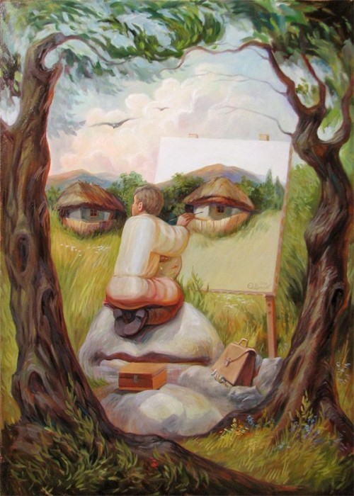 asylum-art:  Mind-Blowing Illusion Paintings by Oleg Shuplyak - Find Hidden Figures