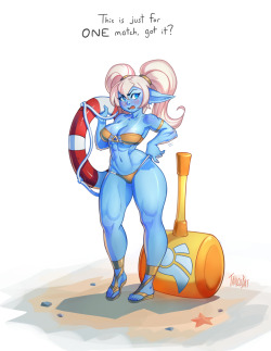tangobat: Would be sweet if she got a Pool Party skin. Maybe then people would actually play her :&lt; One can only dream   Patreon | Stream | Twitter | Discord     its enough~ ;9