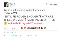 marshalldolls:all terfs dead by cher’s