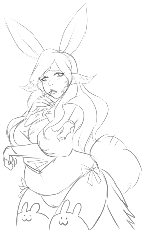 ecliptic-meteor:steffydoodles drew my future Au Ra girl as a bunny girl a while ago