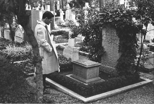 ardora:Pasolini at Gramsci’s grave, 1970