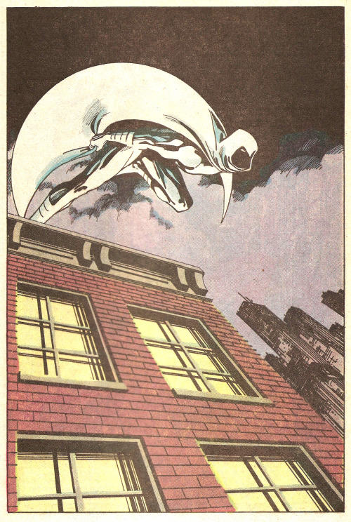 the-spinner-rack:Moon Knight Pin-Up by Kevin Nowlan from Moon Knight #28, 1983