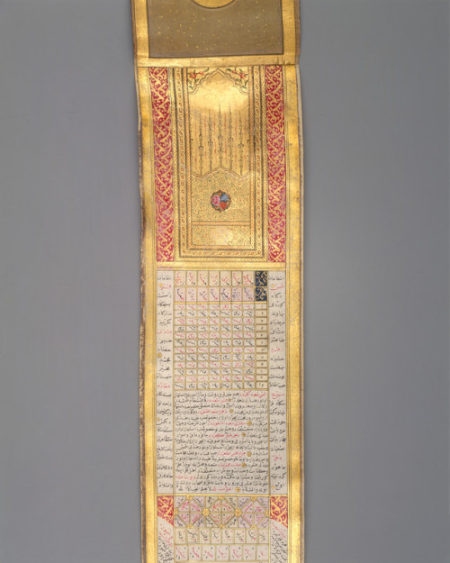 Calendar-Almanac in Scroll Form by Katib Muhammad Ma'ruf Na'ili via Islamic ArtMedium: Ink, opaque w