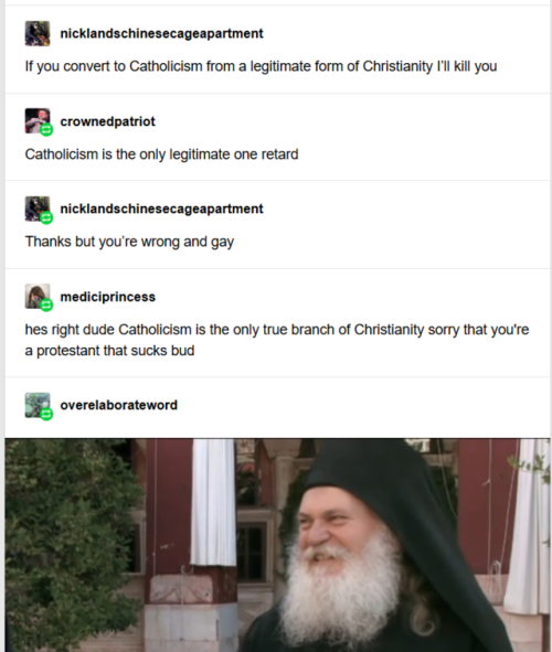 the christian fash/trads are beefing over cath vs. orthodox stuff r/n apparently