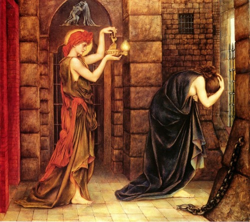 pre-raphaelisme: Hope in the Prison of Despair by Evelyn de Morgan, 1887.