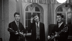 beatlesneveroutofstyle:  beatlesneveroutofstyle:   Performing on December 20th 1958 at Harry Harrison’s wedding reception    I was just thinking…. looking at John and knowing he wrote his Christmas letter to Cyn before this or after this, makes me