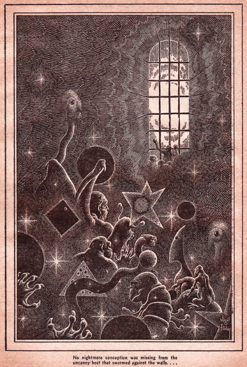 Virgil Finlay (1914-1971), ‘Three Against the Stars’, “Fantastic Novels”, Vol. 4, #1, 19