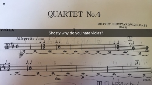 itsaviolathing:Throwback to when I did Shostakovich’s 4th String Quartet last year