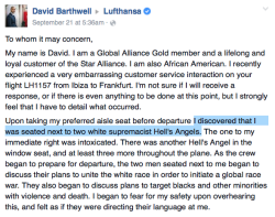 micdotcom:   Here’s what happened when a black man sat next to 2 white supremacists on a plane It started like the beginning of a bad joke. “A black man and a white supremacist sit next to each other on an airplane…” But this actually happened