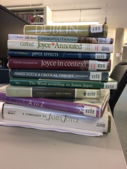 literatureandstuff: Started raining so I’m just going to stay in the library with James Joyce