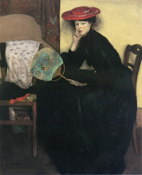 spoutziki-art:Model with a Japanese Fan by Alfred Henry Maurer