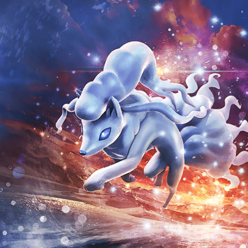 Official Artwork of Alolan Ninetales - Guardians Rising Expansion Set