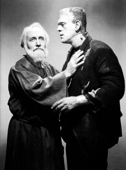 vampiresandvixens:    O.P. Heggie  and Boris Karloff publicity for “The Bride of Frankenstein”, 1935 