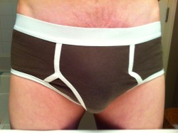 undyluver-blog:Khaki American Apparel Briefs. Luv em