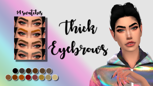 hieizzysims:  Thick Eyebrows Finally I think I’ve learned how to do eyebrows ♡ 14 SwatchesCustom thu