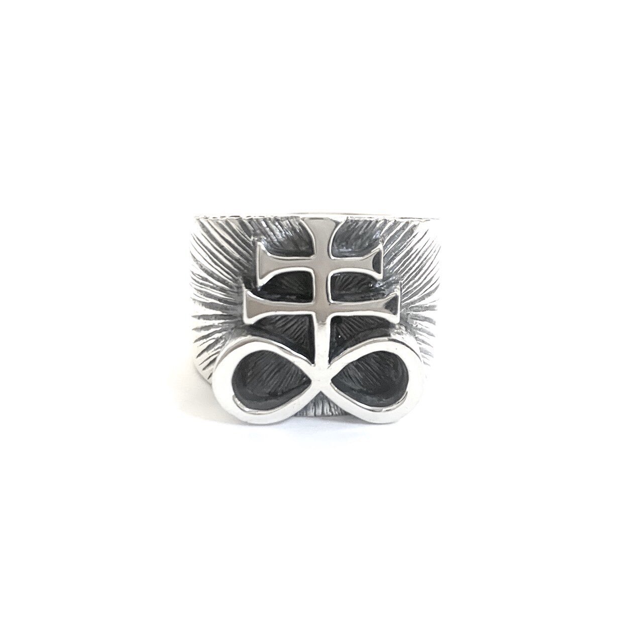 YRIDENERGYRIDENERGY — MADARANINGEN Satanic Cross ring silver925