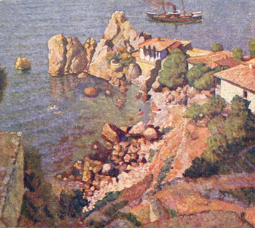 ilya-mashkov: Gurzuf. Views of the Chekhov’s house and the beach, 1925, Ilya Mashkov
