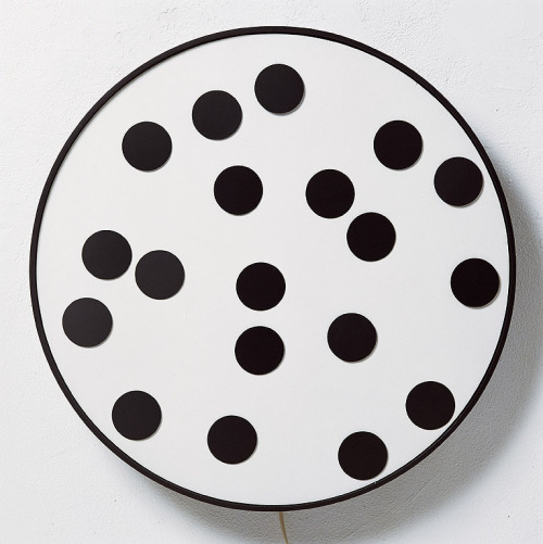 Gerhard von Graevenitz, 19 Black Dots on White, 1965. Metal, PVS, motor. Via Daimler Art Collection