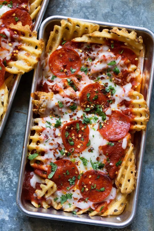 XXX verticalfood:waffled pizza fries  Nsfw photo