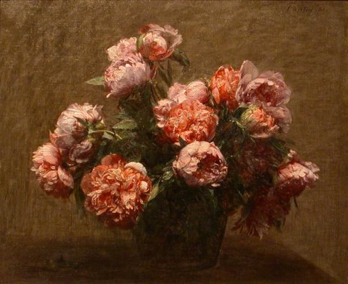artist-latour: Vase of Peonies, 1881, Henri Fantin-LatourMedium: oil,canvaswww.wikiart.org/e