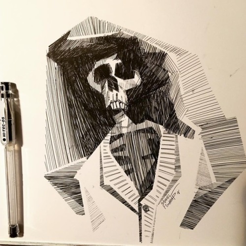 #inktober #sammichlap #skeleton #halloween #jock #letterman #inking #design 184/365… another 