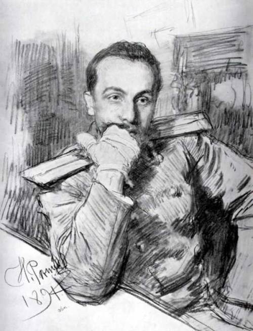 artist-repin:Portrait of Aleksandr Zhirkevich, 1891, Ilya RepinMedium: pencil