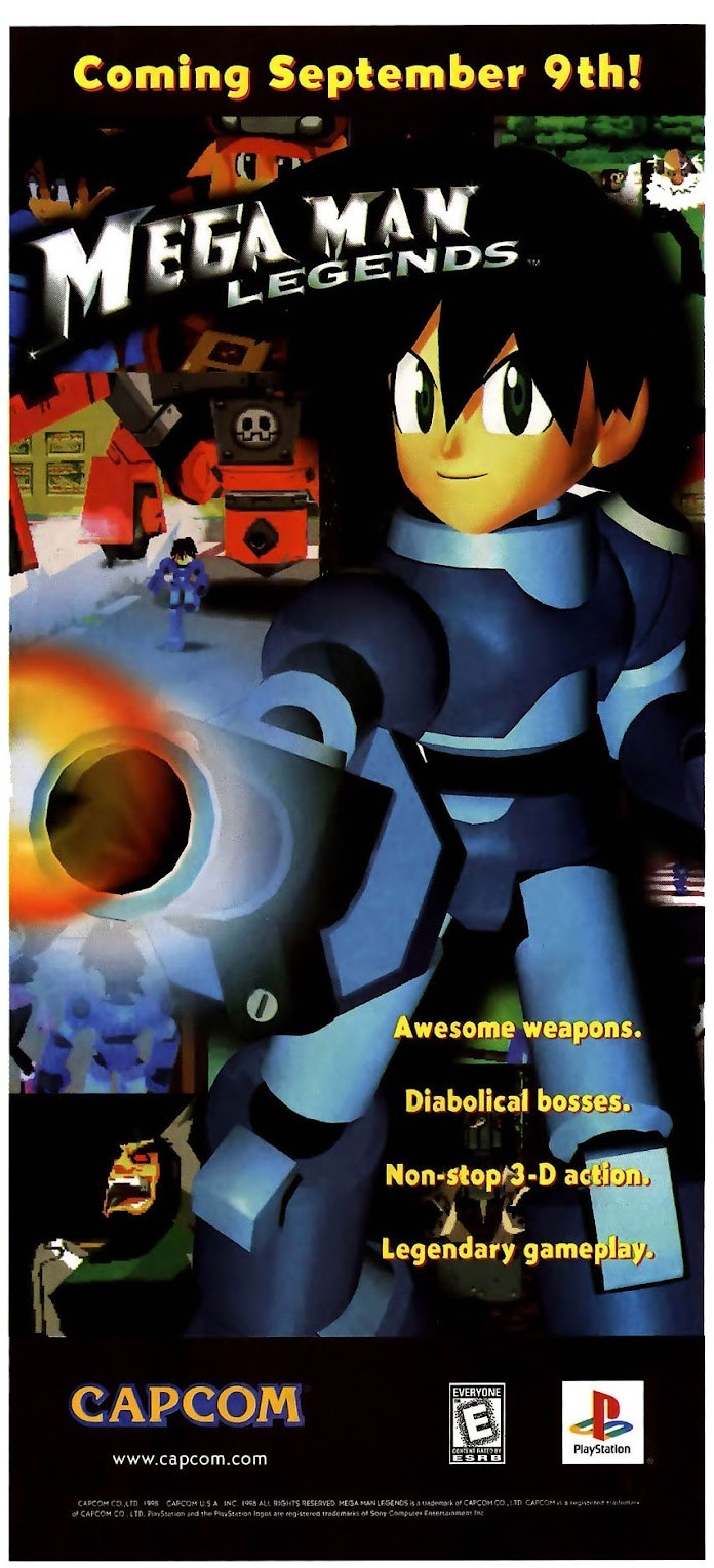 1998 Mega Man Legends for Sony PlayStation comic ad