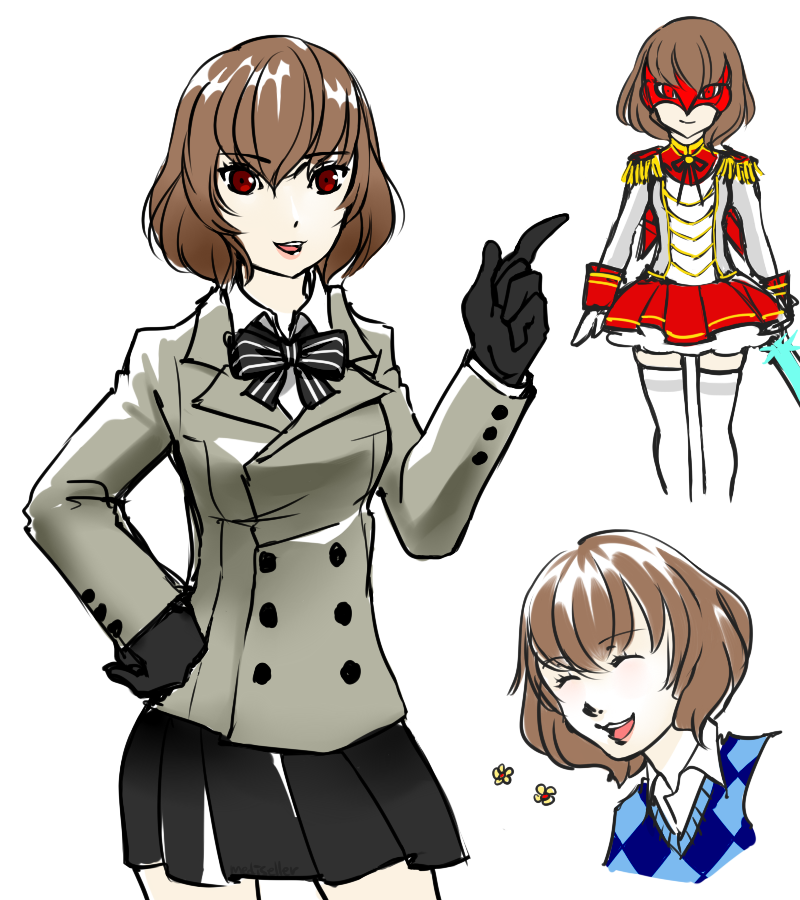 mediseller:   genderbent vers of p5 protagonist and goro akechi i finally completed