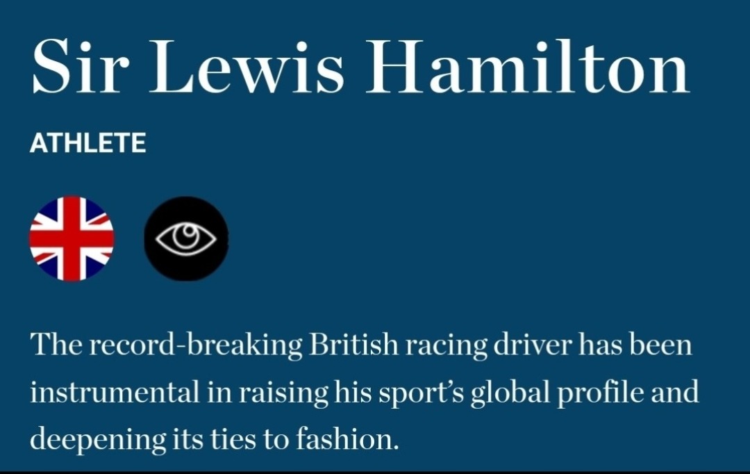 Sir Lewis Hamilton, BoF 500