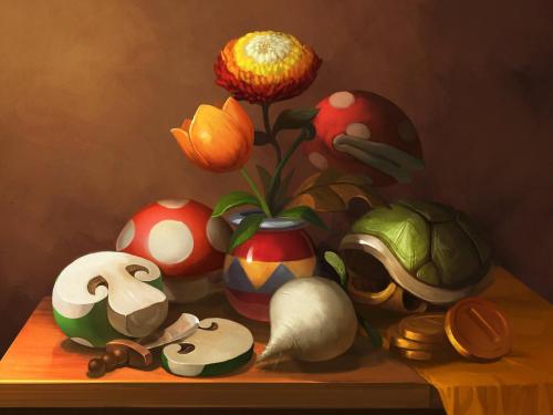 retrogamingblog2: Nintendo Still Life Paintings made by Lizustration