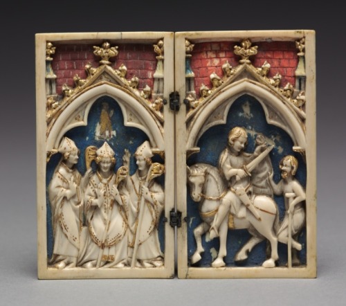 Diptych with scenes from the Life of Saint Martin of Tours: The Consecration of Saint Martin as Bish