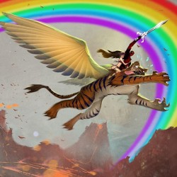 too epic!!! #deadpool #rainbows #tigers #flyingtiger