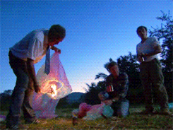 topgearaddiction:  the-bloody-awful:   After dining on roast grasshopper, we spent the evening playing with my Chinese lanterns.  Yet another sweet moment during the Burma special  I do love it when we get these almost poetic moments. 