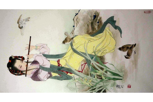 陈彦娥 - 工笔仕女图 纸本设色 相机拍摄 Ancient Chinese Beauties (Gongbi Painting)     by Chen Yan’e