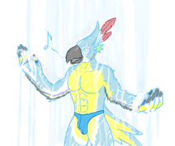 I did a thingI drew burdboiBurdboi is bathing,