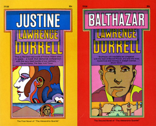 Milton Glaser, book jackets for Lawrence Durrell’s tetrology The Alexandria Quartett for Pocket Book