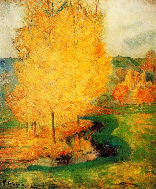 artishardgr:  Paul Gauguin - By the Stream, Autumn 1885