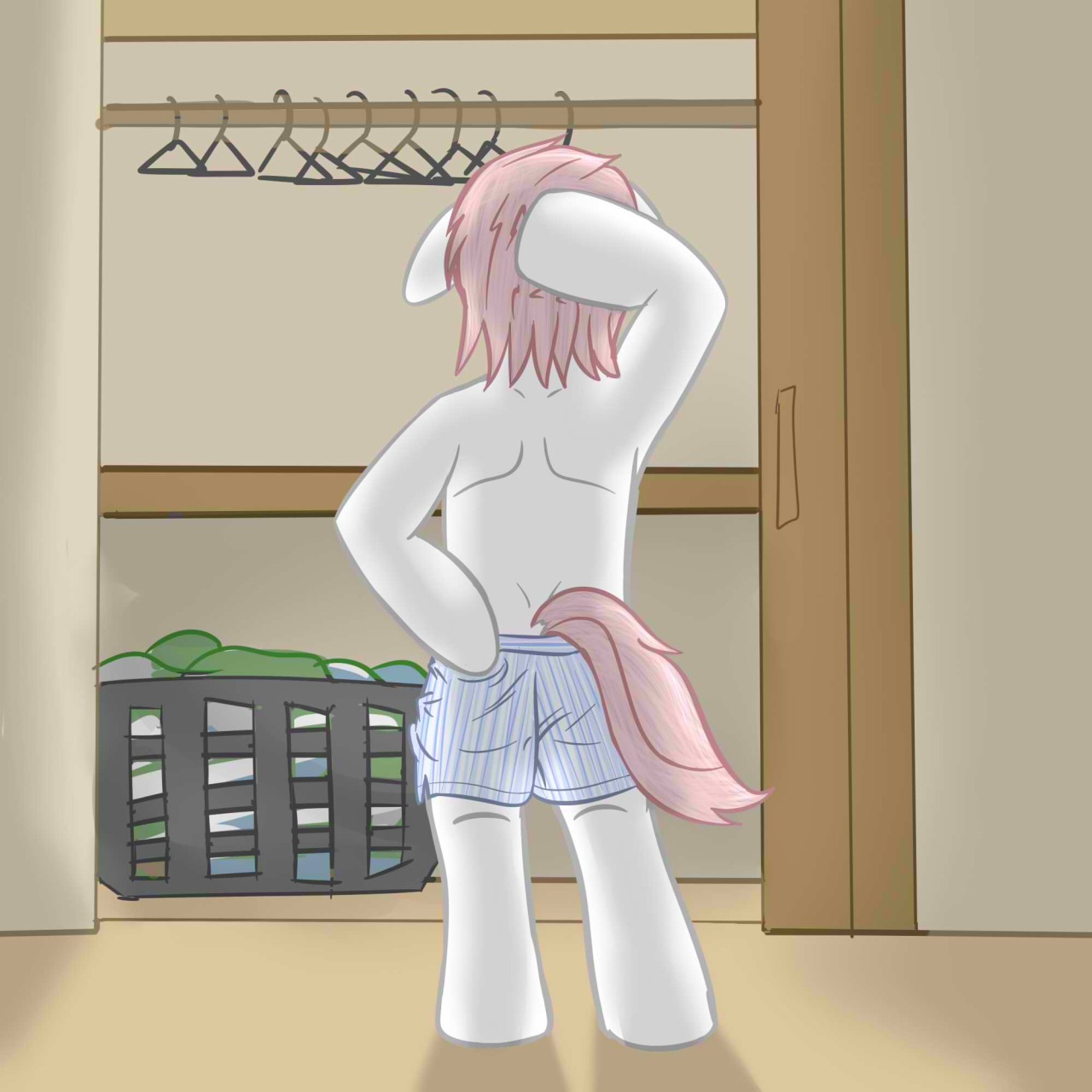 Uh oh, looks like someone forgot to do the laundry.  Decided to do something simpler