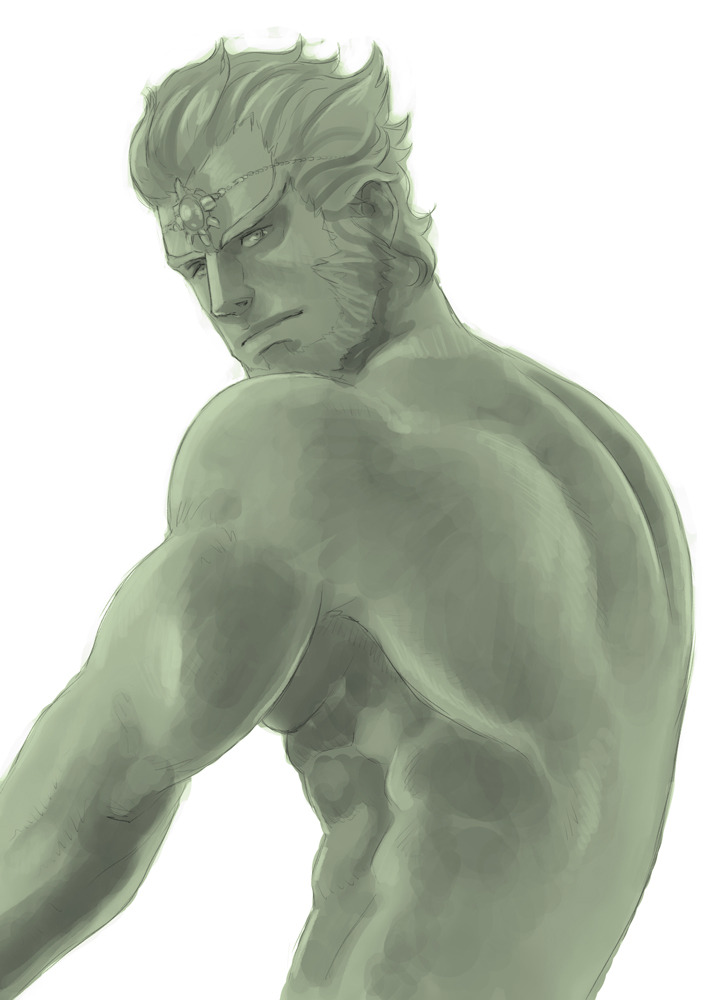 randombaradude:  Hi:Ganon sketch. You can see the finished version on my Patreon