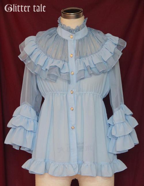 [The Summer Minuet]Material: Chiffon and organza*seen through on collar and arms partsColor: Many co