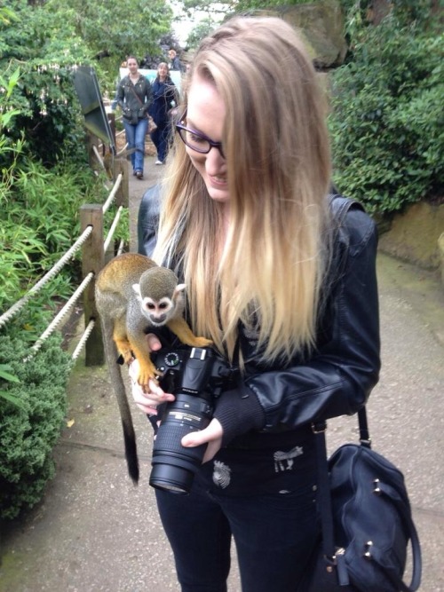 A monkey jumped on me at the zoo!!!!